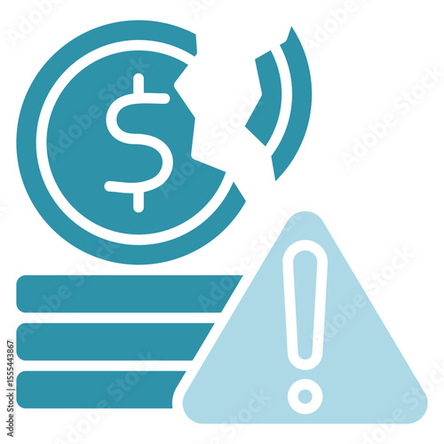 Asset Risk dual tone blue color, mini illustration icon. use for modern concept, print, UI, UX kit, web and app development. Vector related to risk management, business, finance.