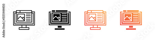 Blogging Multiple Style Icon Set Vector 
