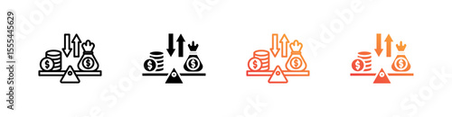 Leverage Multiple Style Icon Set Vector 