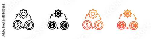Arbitrage Multiple Style Icon Set Vector 