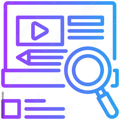 Content optimization icon for content carketing, business, website, application, printing, document, poster design, etc