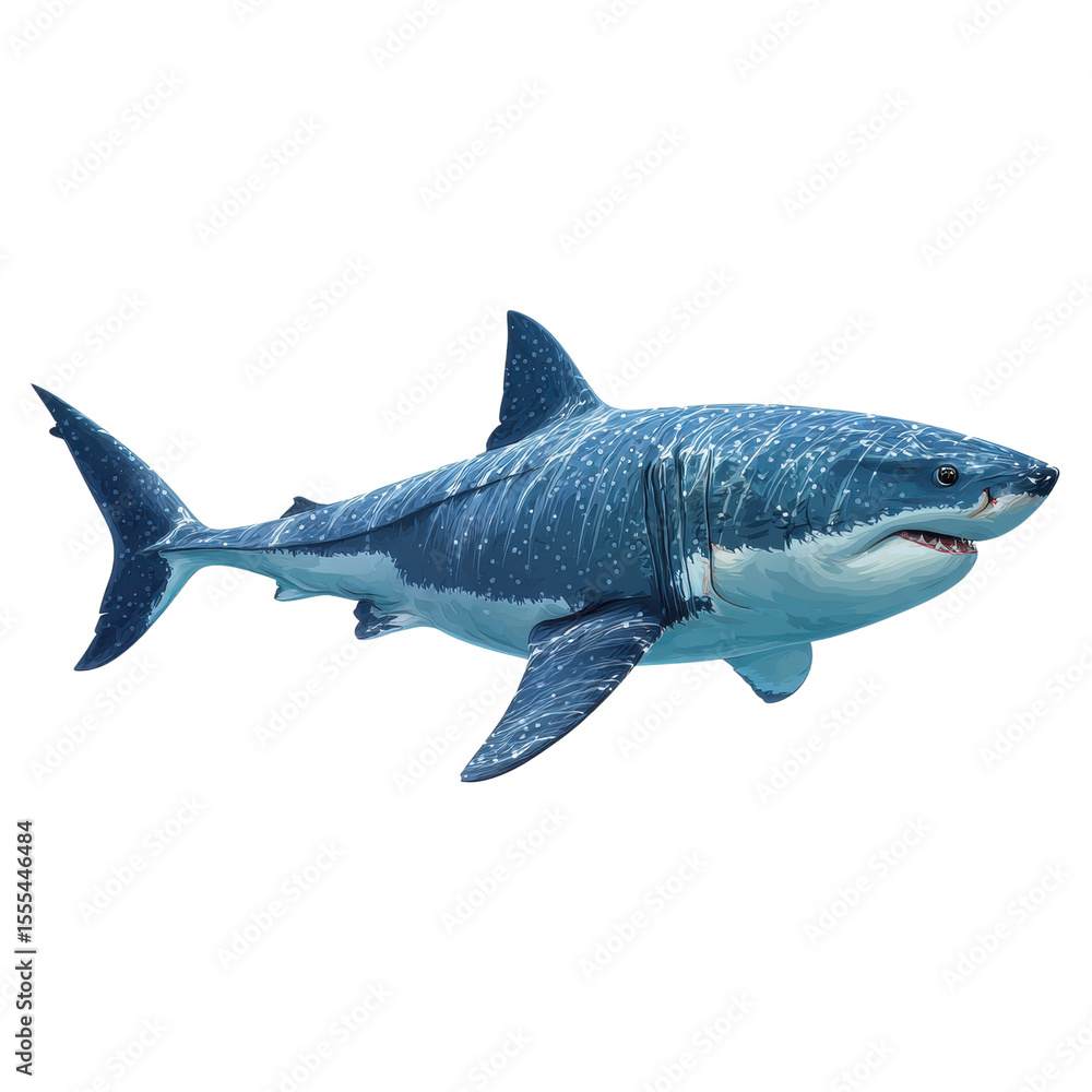 Fototapeta premium Majestic Shark: A Master of the Ocean with Transparent Background