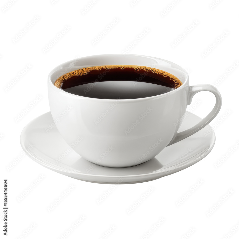 Obraz premium Perfect Brew: Classic Black Coffee in a White Cup