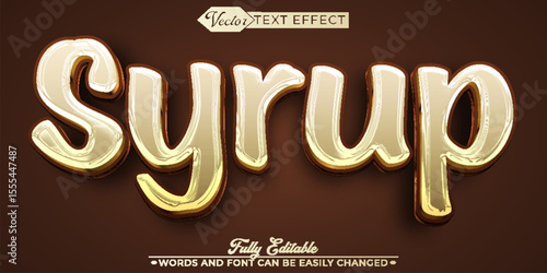 Cartoon Syrup Vector Editable Text Effect Template