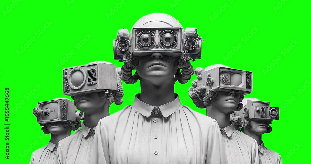robots surreal art gif loop animation robots surreal art gif loop animation