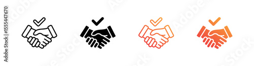 Negotiation Multiple Style Icon Set Vector 