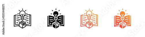 Product Knowledge Multiple Style Icon Set Vector 