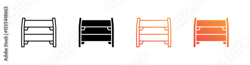 Shoe Rack Multiple Style Icon Set Vector 