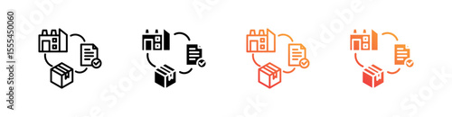 Value Chain Multiple Style Icon Set Vector 