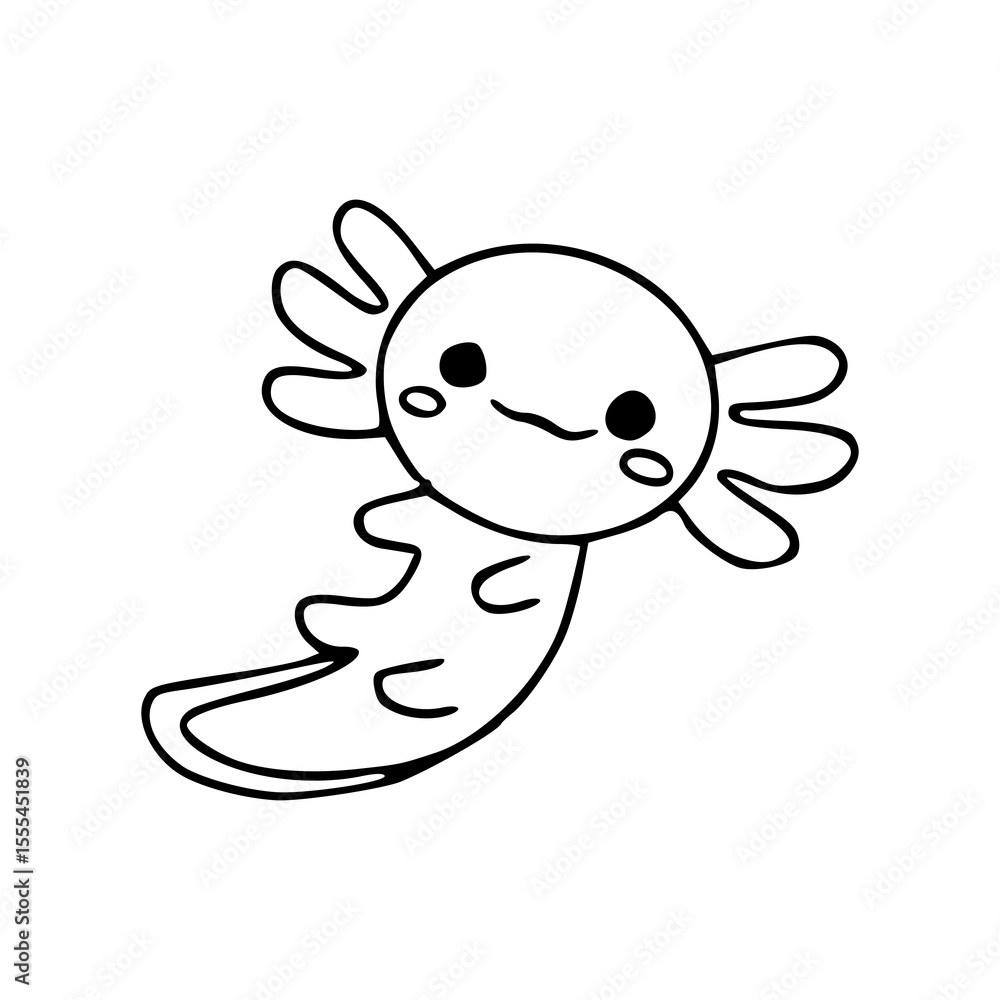 cute kawaii axolotl vector illustration cute kawaii axolotl vector illustration