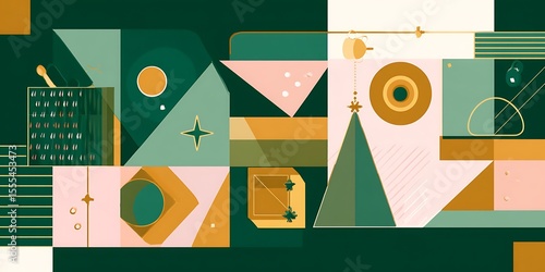 Abstract geometric holiday season arrangement design