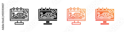 Online Booking Multiple Style Icon Set Vector 