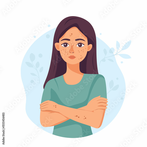 Acne skin of woman to clear steps vector illustration