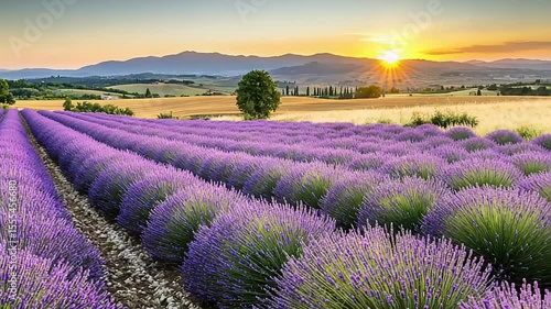 Wallpaper Mural Lavender field at sunrise Torontodigital.ca