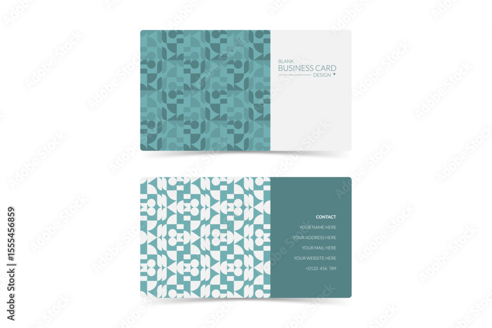 Naklejka premium blank business card template with geometric artwork
