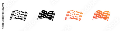 Book Multiple Style Icon Set Vector 