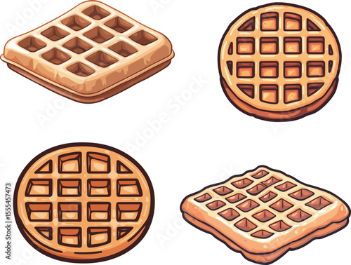 Cartoon waffle illustration material
