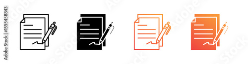 Signature Multiple Style Icon Set Vector 