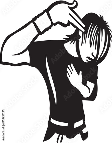 Silhouette of Punk Rock Male Performer