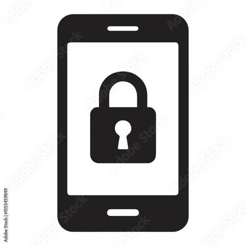 Mobile Security A Smartphone Displaying a Padlock Symbol for Protection and Data Privacy Ensuring Digital Safety
