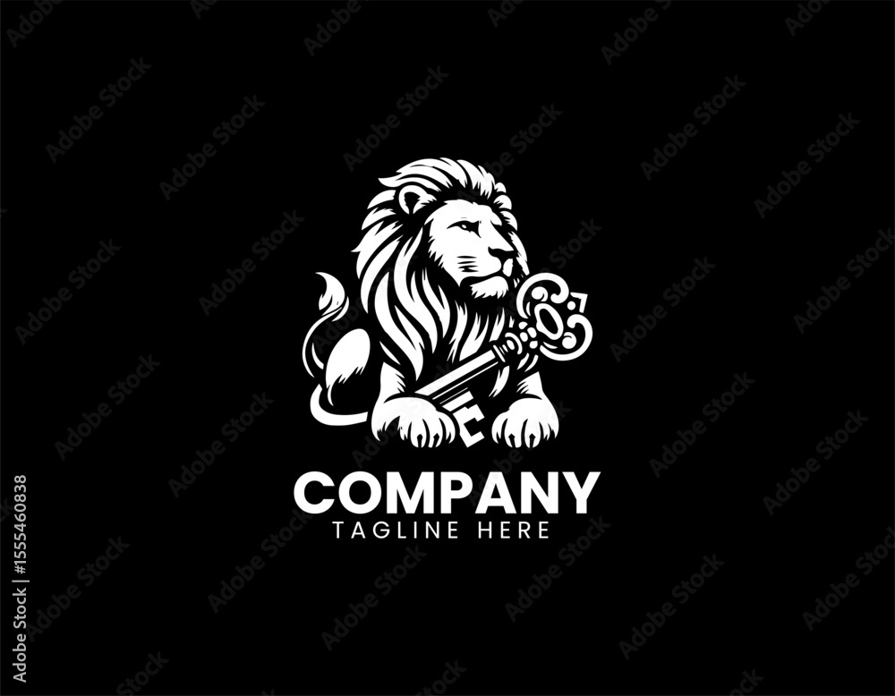 Majestic Lion with The Key of Infinity Eternal Power Wisdom Vector Logo Design Majestic Lion with The Key of Infinity Eternal Power Wisdom Vector Logo Design