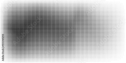Set of halftone dots gradient pattern texture isolated on white background. Straight dotted spots using halftone circle dot raster texture. Vector blot half tone collection.