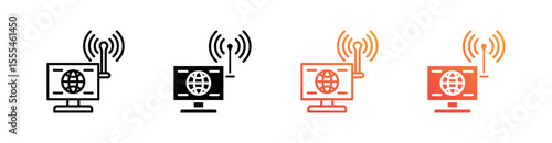 Hotspot Multiple Style Icon Set Vector 