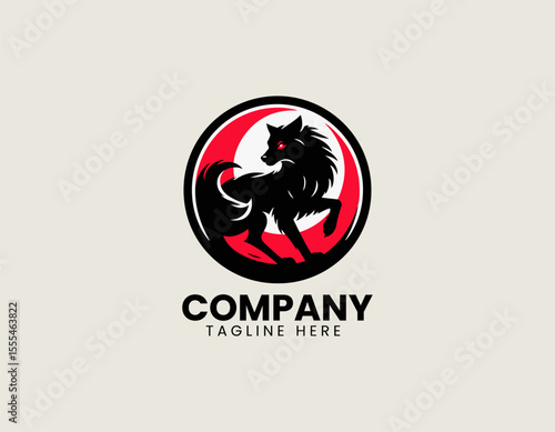 Stealthy Prowling Wolf Fierce Hunter Wild Wilderness Vector Logo Design
