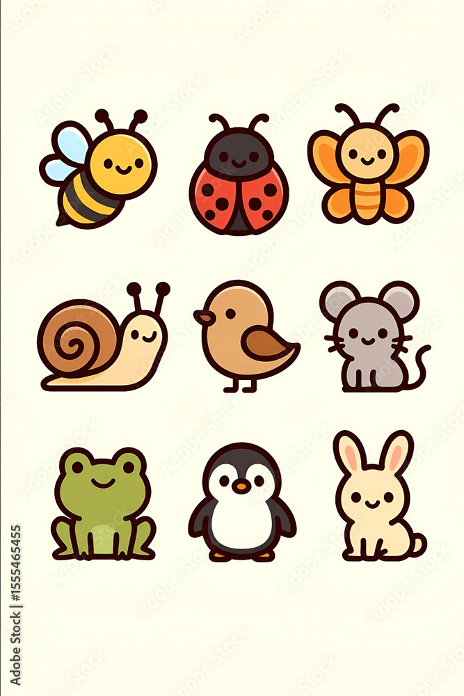 Naklejka premium cartoon animal icons