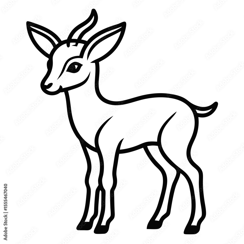 Fototapeta premium Gazelle on white background