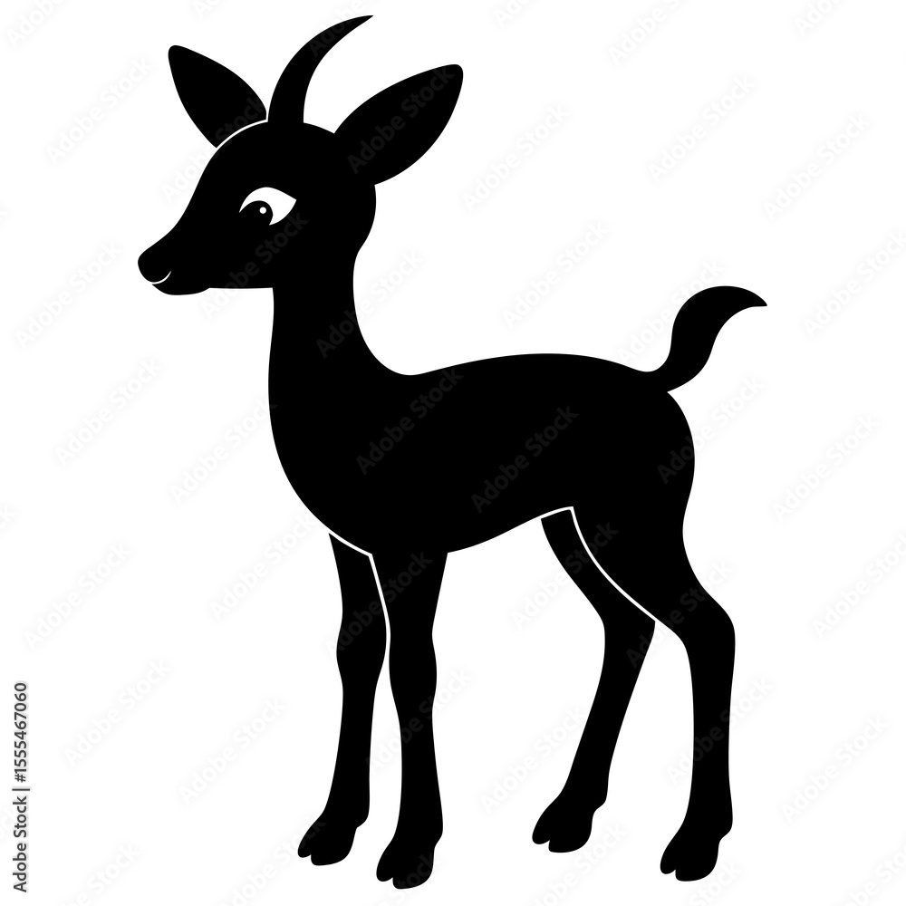 Fototapeta premium Gazelle on white background