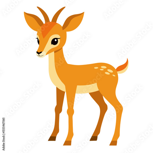 Gazelle on white background
