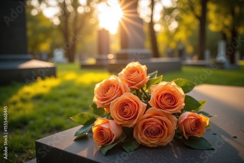 bunch of yellow flowers sitting on top of a grave