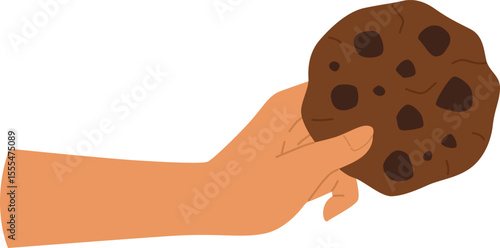 Hand Holding Chocolate Chip Cookie

