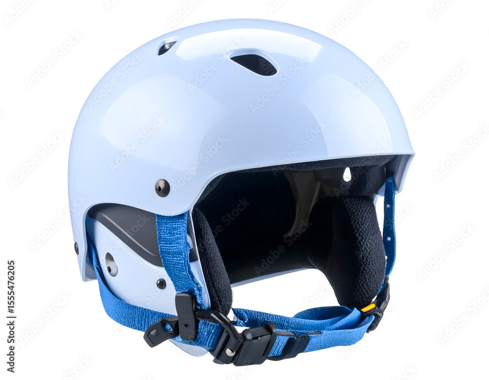 Fototapeta premium Isolated white helmet with blue strap