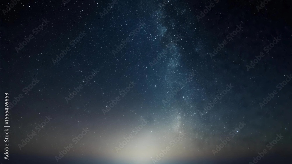 Fototapeta premium Vast Starry Night Sky with Milky Way and Distant Horizon Glow