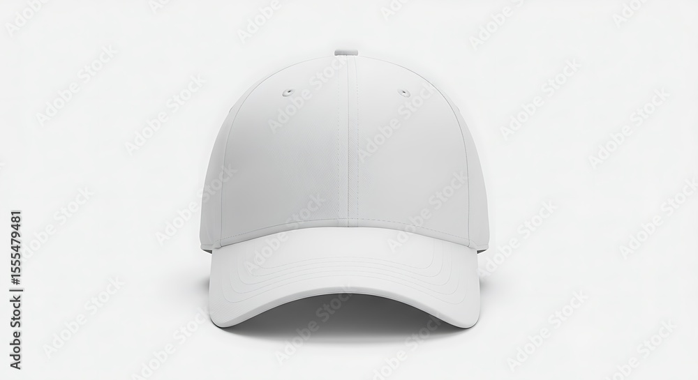 Fototapeta premium Classic white Baseball Cap Comfortable, Stylish Headwear isolated on white background