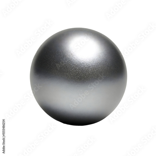 A silver metallic sphere isolated on transparent background