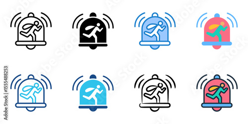 Burglar alarm icon set multiple style collection 
