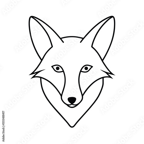 Stylized illustration of a fox s head with sharp ears and a slender muzzle suitable for branding and advertising campaigns