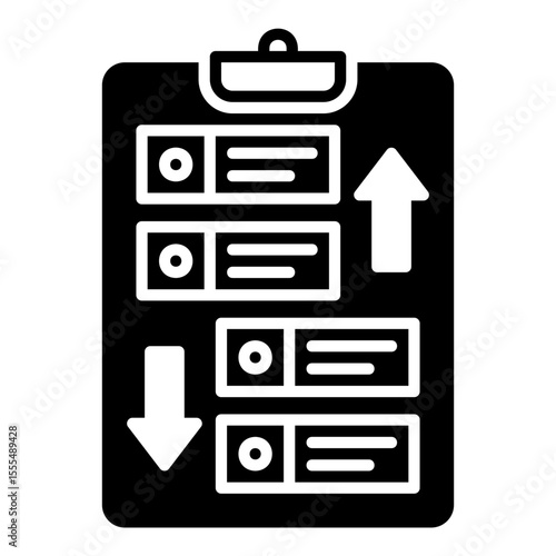 Icon for sorting a list of tasks or items by priority
