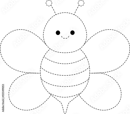 Bee Insect Line Tracing and Coloring

