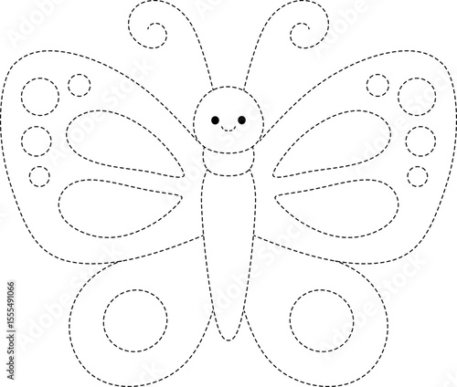 Butterfly Insect Line Tracing and Coloring

