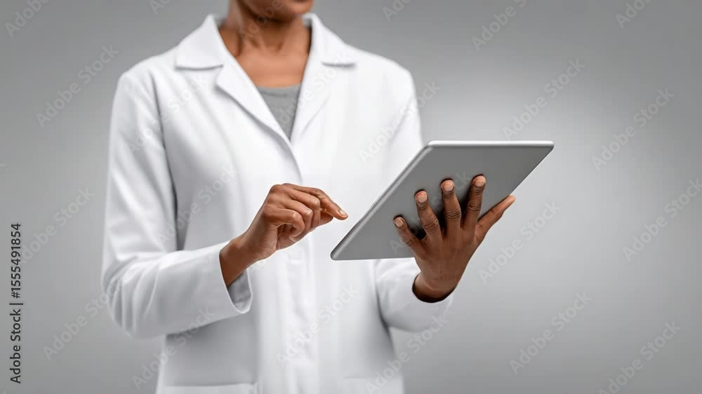 Medical professional using digital tablet technology healthcare with focused hands and device view Medical professional using digital tablet technology healthcare with focused hands and device view