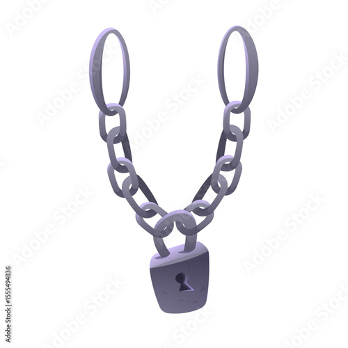 Chain with Padlock Security Vector Illustration