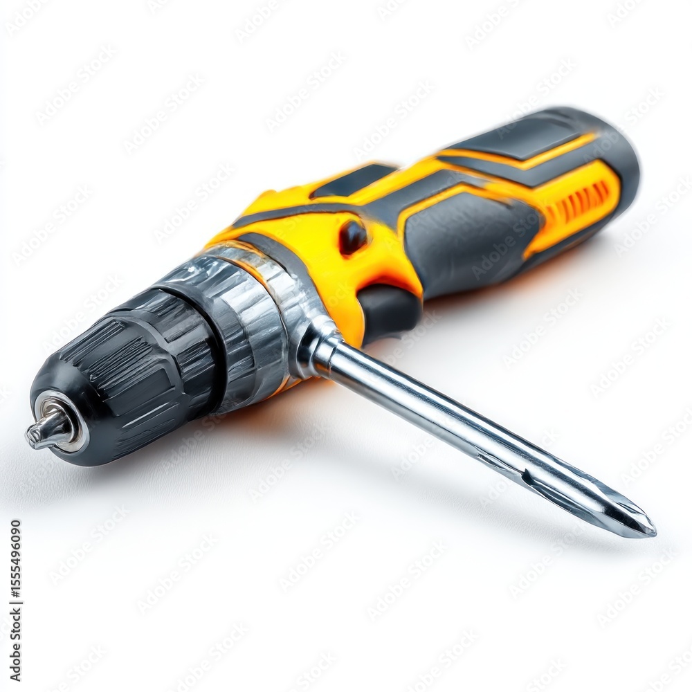 Yellow and gray cordless drill Yellow and gray cordless drill