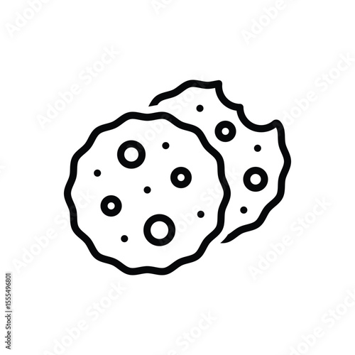Black line icon for cookies