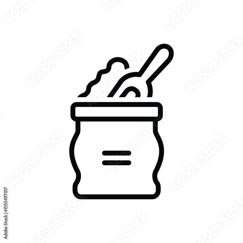 Black line icon for sugar