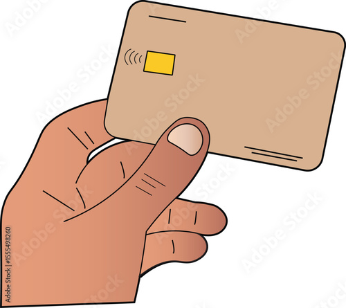 The Illustration of hand holding Credit Card
