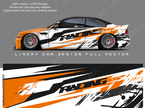 car livery graphic vector. abstract grunge background design for vehicle vinyl wrap and car branding